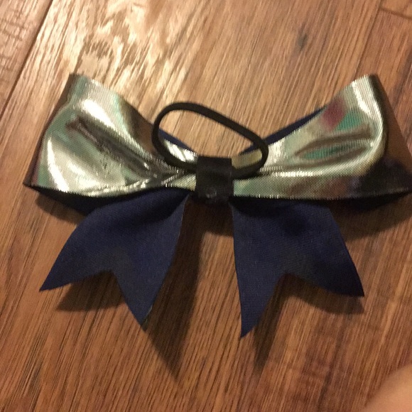 Metallic and Navy Cheer Bow!!! - Picture 2 of 2